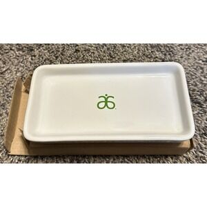 Arbonne Rectangular Glossy Porcelain Soap Tray - Catch All Trinket Tray